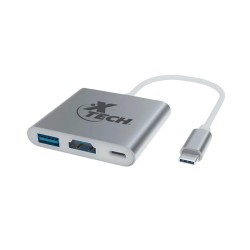 Adaptador Multipuerto USB Tipo-C: USB/HDMI/USB Tipo-C XTech XTC-565 Adaptador Multipuerto USB Tipo-C: USB/HDMI/USB Tipo-C XTech XTC-565