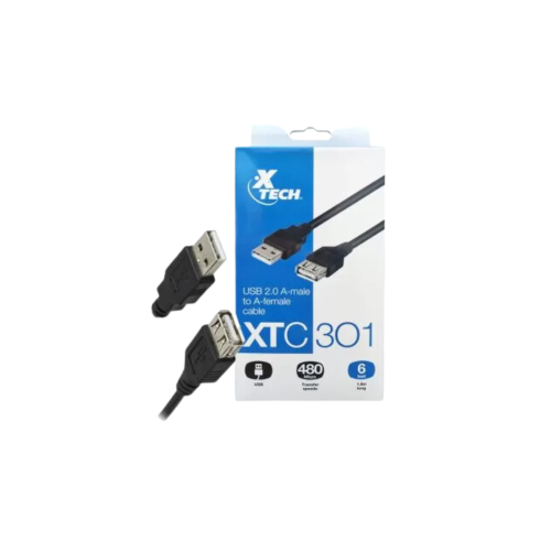 Cable XTech de Extension USB 2.0 Macho a Hembra XTC-301